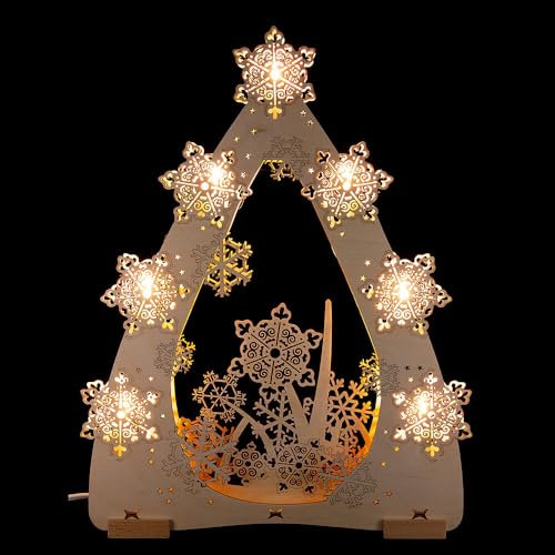 Erzgebirge Palast Saico Lichterspitze Eissterne - 31x40,5 cm