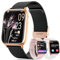 Loekneue Smartwatch Damen mit Telefonfunktion Bluetooth 1.83 Tocuh Uhr mit Menstruationszyklus SpO2 Schlafüberwachung Pulsuhr IP68 Fitness-Überwachung Schrittzähler Android IOS (Schwarz Gold)