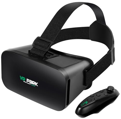 Gafas VR, Gafas de Realidad Virtual con Mando a Distancia Bluetooth, Ángulo de Visión 90-120 Grados, Protección Ocular BLU-Ray HD Gafas Inteligentes de Realidad Virtual para iOS Android 4.0 - 6.7