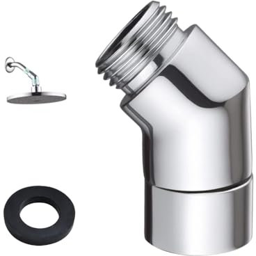 GIDWRIY Adattatore Soffione Doccia 135 Gradi,Raccordo Tubo Doccia,Adattatore per Tubo Doccia,Connettore Doccia Giunto Sferico,Adattatore per Doccetta Braccio,Connettore Gomito per Doccia a Mano
