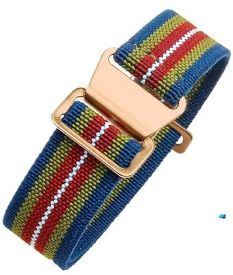APVMFMKLTG Bracelet de montre en Nylon tissé Vintage, adapté for Tudor, adapté for Seiko, adapté au paquet de Parachute, bracelet de montre élastique for hommes, 20/22mm(Rainbow-Rose)