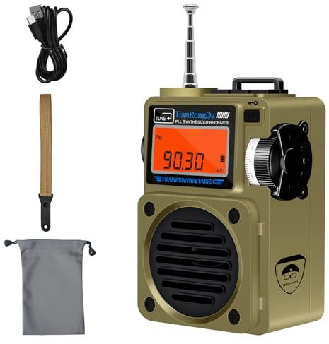 BENSS Portable Radio Battery Operated, AM FM Radio Pocket Small Radio Mini Receiver with 1000mAh Rechargeable Battery, for Indoor, Outdoor and Emergency Use