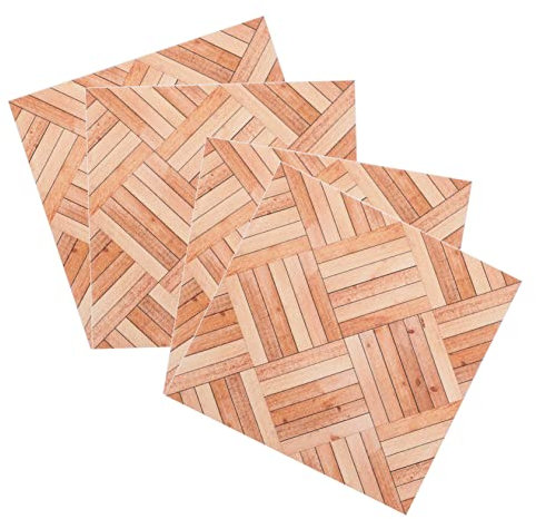 Milisten 4stücke Teiliges Miniatur- Fußboden Dekoration Holzoptik Für Miniaturmöbel Und Zubehör Fördert Kreativität Und Fingerfertigkeit Bei Kindern