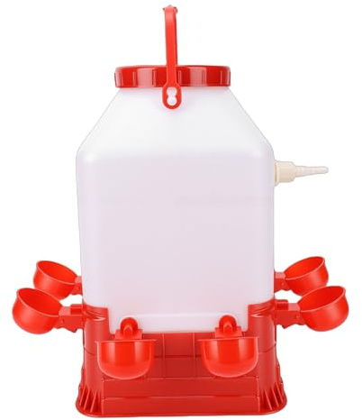 SIXRUN Abbeveratoio Automatico per Pollame, Dispenser Multifunzione D'Acqua per Pollame da 10 Litri a 4 Ciotole con Design a Pulizia Rapida per Uccelli Anatra Pollo da Fattoria