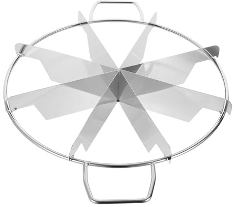Milisten Couperet à Gâteau en Acier Inoxydable: 8 Parts Égales Diviseur de Gâteau Professionnel avec Poignées - Marqueur de Portion pour Tartes, Cheesecakes et Pâtisseries