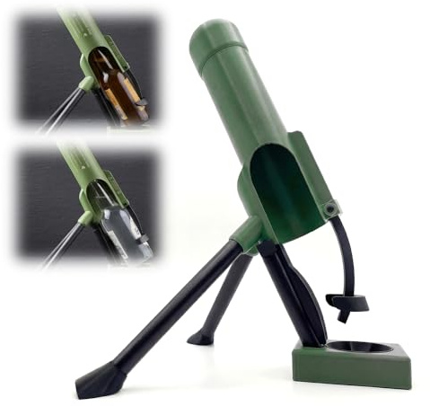 Bierflaschen Mörser Flaschenöffner, Automatischer Kronkorkenauswurf mit Druckmechanismus, Flaschenöffner Lustig, Freihändiger Flaschenöffne für Zuhause, Bar und Party (Grün)
