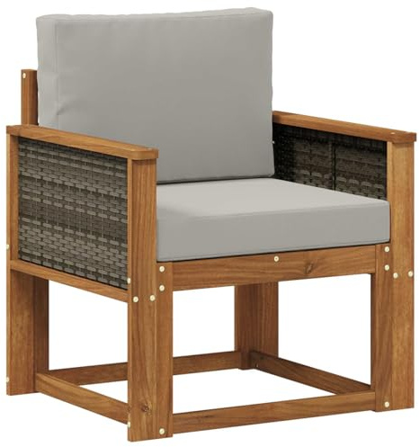 vidaXL Outdoor Mittelsofa Massivholz Akazie Natur, Garten-Sofa, modernes Eckmöbel, wetterfestes Loungeset, Terrasse Sitzgruppe für draußen