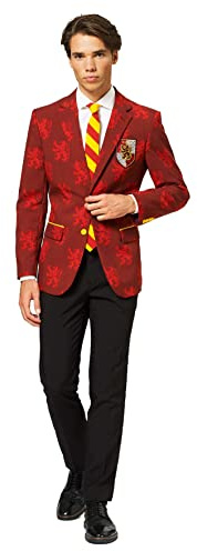 OppoSuits Herren Harry Potter Premium Kostüm - Haus Gryffindor - Slim Fit Anzug - Rot - Inklusive Blazer, Hose und Krawatte