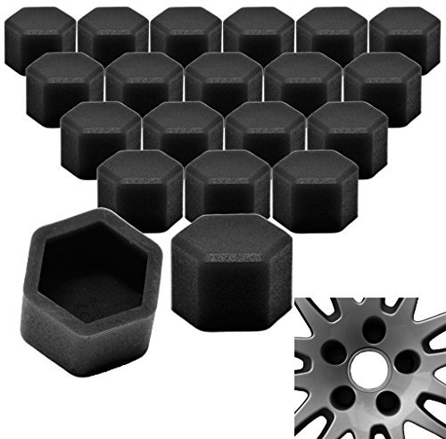 RYHX 20x Radschrauben Silikon Kappen Set Abdeckung SW19 19MM Schwarz