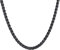 U7 Damen Kette Collier schwarz Edelstahl 46cm Weizenkette Halskette 3mm breit Gliederkette Hip Hop Spiga Chain Necklace Modeschmuk Accessoire für Frauen Jungen