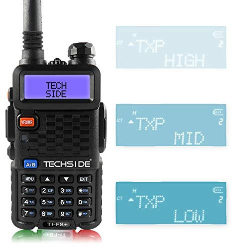 Techside TI-F8+ Mod. Potenza 8W | 8 Pmr 69 Lpd Tri-Power | Dual Band Vhf/Uhf | Compatibile Canali Preinstallati Midland G7 Pro G9 Ti-F8+ Softair Vigilanza Trekking | Premium| Garanzia Ita