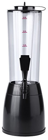 Dispensador de cerveza 2.5L Dispensador de bebidas con tubo de hielo para vino cerveza agua jugo Accesorios de barra casera (negro)