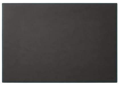 Eglooh - Mercurio Deluxe - Schreibtischunterlage aus Leder Anthrazit Grau cm 80x50 - Elegante Nähte, blau in Kontrast und rutschfester Boden - Made in Italy
