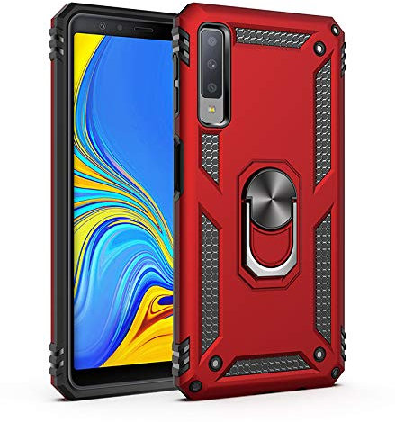 BestST Custodia per Samsung Galaxy A7 2018/A750 Cover,360° Girevole Regolabile Ring Armor Bumper TPU Case Magnetica Supporto Smartphone Silicone Custodie Heavy Duty Antiurto per Galaxy A750 Case