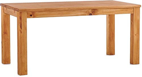 B.R.A.S.I.L.-Möbel Esstisch Rio Classico 180x80 cm Honig Holz Pinie Massivholz Esszimmertisch Echtholz ausziehbar vorgerichtet für Ansteckplatten