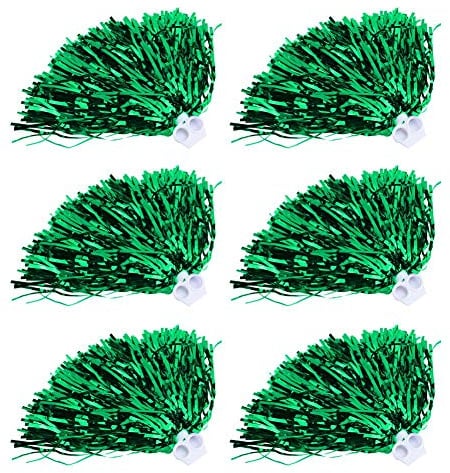Keenso Cheerleading Poms, 6 Pezzi 7 Colori Cheerleader Pom Poms per la Festa Sportiva(Verde) Borse Sportive