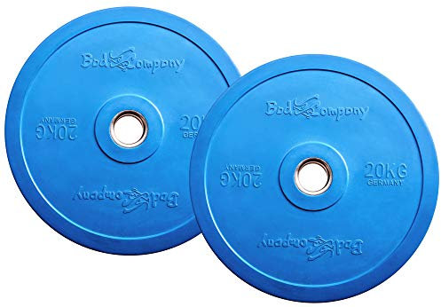 Bad Company Olympia Hantelscheiben mit Farb-Code 50/51 mm I 2 x 20 kg