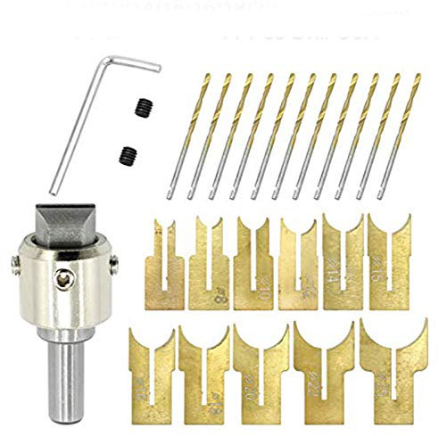 LAMF Wooden Bead Maker Beads Drill Bit 6-25mm Carbide Ball Blade Milling Cutter Set 24Pcs Cemented Carbide Spherical Buddha Beads Woodworking Tool Kit