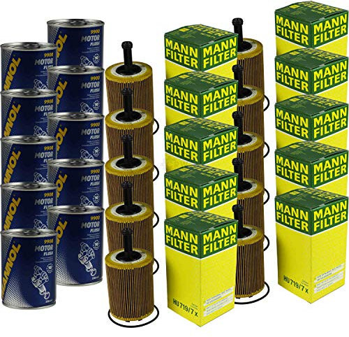 10x Original MANN Ölfilter HU 719/7 x + 10x SCT Motor Flush Motorspülung