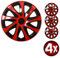 All4You Radkappen 16 Zoll Draco CS Black Red 4er Pack Radzierblenden Schwarz Rot
