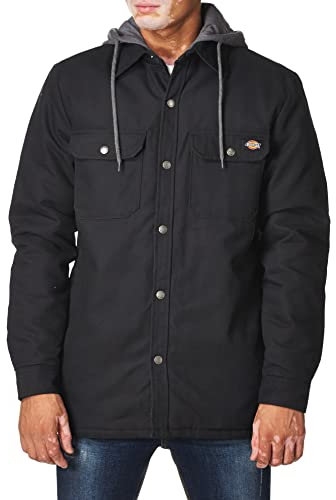 Dickies Giacca in Pile con Cappuccio con Hydroshield Abbigliamento per Esterno da Lavoro, Nero, L Uomo