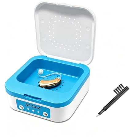 Secador y deshumidificador automático de audífonos, caja seca electrónica ultrarrápida para amplificadores auditivos e implantes cocleares, elimina el sudor y la humedad