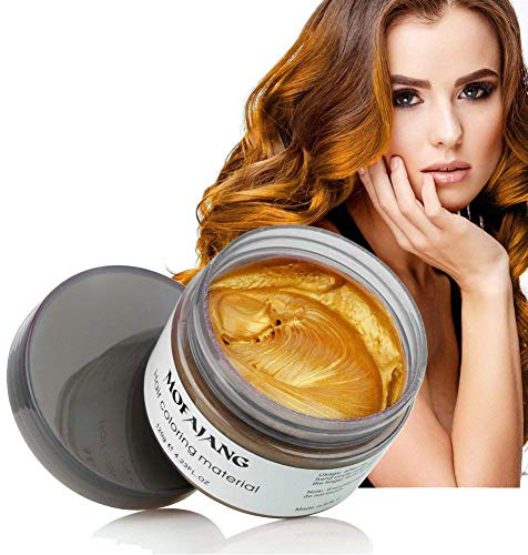 TEEROVA Instant Hair Color Wax Temporäre Styling-Creme 120ml Natürliches Styling Wax für Männer Frauen (Gold)