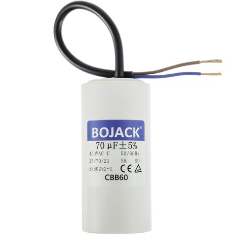 BOJACK CBB60 70uF 450V 50/60HZ Anlaufkondensator, SH Motorbetriebskondensator, AC Motorkondensator, mit Draht