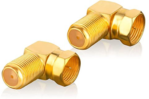 SEBSON SAT Winkel Adapter Set 90° Grad - 2X F-Stecker auf F-Buchse - Satellitenkabel Adapter für Fernseher, Radio, Receiver, Internet