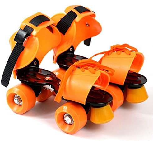 Rollschuhe Kinder Mädchen, Verstellbare Größe 28-40 Rollschuhe Für Kinder Jungen, Rollerskates-Schuhe Für 6-10 Jahre Mit Schutzausrüstung,Orange-set1