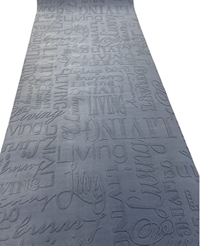 Tappeto Cucina Living Design Scritte Nero Grigio Lavabile In Lavatrice Antiscivolo (100_x_300_cm)