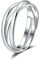 SILBERTALE 3er Ringe Wickelring Silber 925 Damenring 3 In 1 Anxiety Relief Fidget Drehbarer Ring Dreiteilige Ineinander Verwoben Ringe In Einem Daumenring Zappelringe für Männer und Frauen Size 52