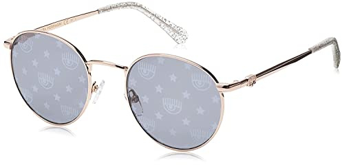 Chiara Ferragni Cf 1002/s LOJ/MD GOLD CRYSTAL Sunglasses Women's Steel, Standard, 50
