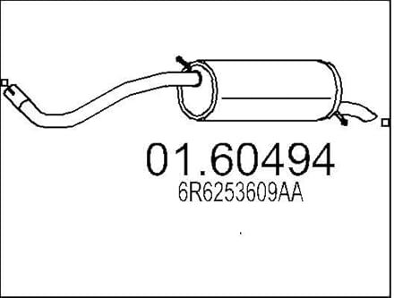 MTS 01.60494 Endschalldämpfer Endtopf 1180mm 7,3kg