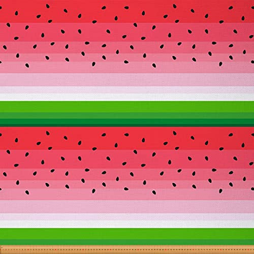 Loussiesd Wassermelon Polsterstoff von The Yard Wassermelon Rot Grün Gestreift Dekostoff für Polster und Heimwerkerprojekte Summer Obst Drucken Wasserdicht Draussen Stoff 92x150cm