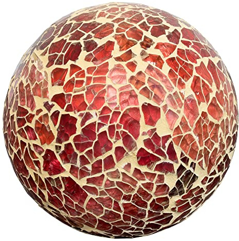 Design By Pepper Mosaic Glass Orange 8cm Mosaic Ball Table Centrepiece Bowl Display Coffee Table Decor
