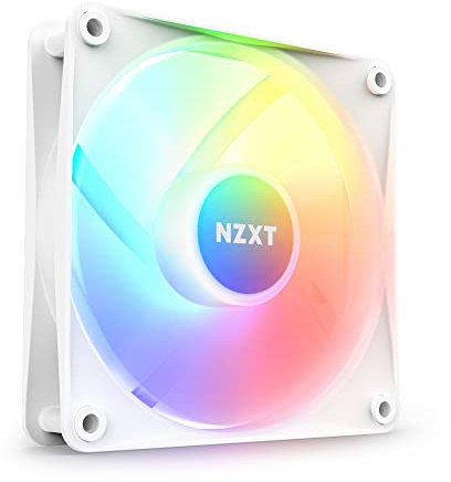 NZXT F120 RGB Core - RF-C12SF-W1 - Ventilador RGB de 120 mm montado en hub - 8 ledes controlables individualmente - Presión estática alta y flujo de aire - Funcionamiento silencioso - Blanco
