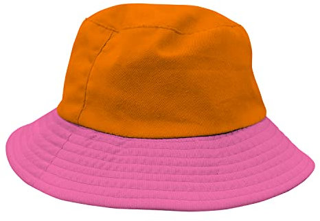 Folat 24872 Karneval Kostüm Eimer Hut Colorblock Orange/Rosa für Karneval - Kleidung Kostüm Zubehör Damen und Herren Party Fasching Kostüm