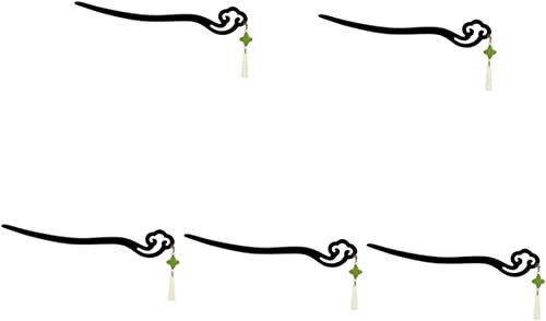 Épingles à cheveux Pinces à cheveux for femmes, 5 pcs Cheveux Gland Bâton Accessoires Chignon En Bois Jade Chinois Brioches Baguettes Bois Femmes Hommes Baguettes Classique for Épingle Longue Épingle