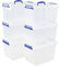 Easymanie 6 Pack 12 L Plastic Lidded Storage Container Box with Handle, Clear