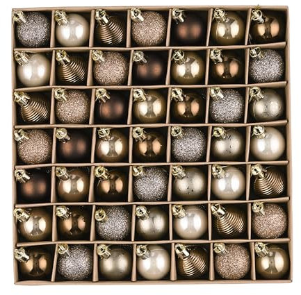 Valery Madelyn Luxury Christmas Baubles for Tree Decoration, 49pcs 3cm Shatterproof Gold & Copper Ball Ornaments