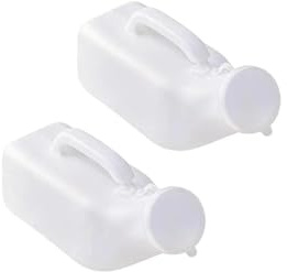Meleg Otthon Urinoirs portables pour homme et femme, anti-déversement, 1200 ml, pour hôpital, incontinence, extérieur, voiture, voyage (blanc)