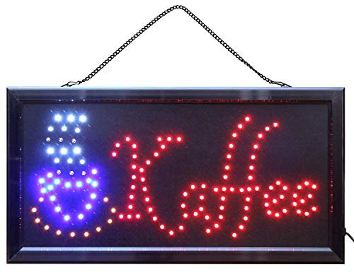 LED Schild Kaffee Leuchtreklame Ladenschild Kaffee Coffee Leuchtschild Kaffee zum mitnehmen Hinweisschild Kaffe-Schild Ladenschild