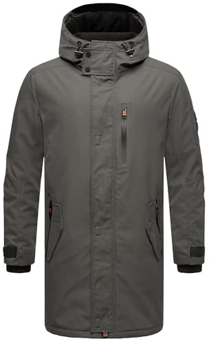 STONE HARBOUR Herren Outdoorjacke warm gefüttert leichte Winterjacke lang mit Kapuze Lanzoo S-3XL