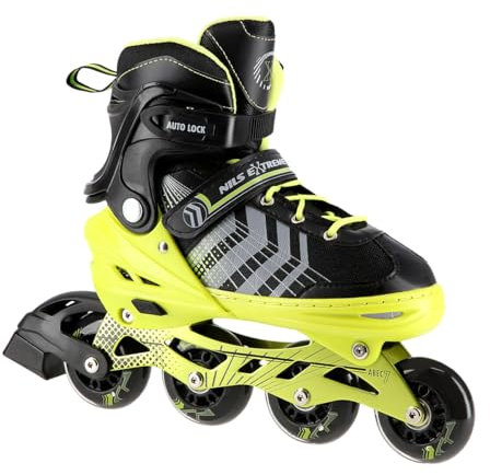 Nils Extreme 4-In-1 Inliner Eishockey Kufe Beverly, Farbe:Schwarz-Grün, Größe:L(39-43)