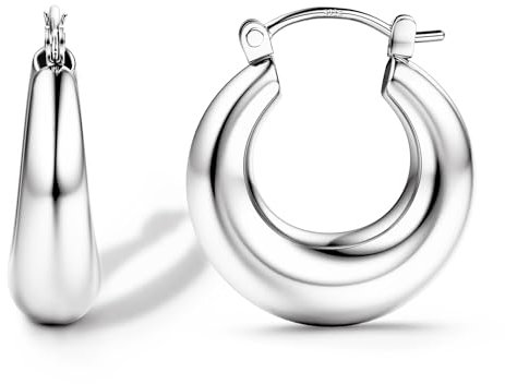 KRFY Orecchini a Cerchio in Oro per Donna Orecchini Grossi placcati in oro 18 carati Orecchini a Cerchio in Argento ipoallergenico Orecchini a Cerchio in Oro Leggero con Perno in Argento per Donna