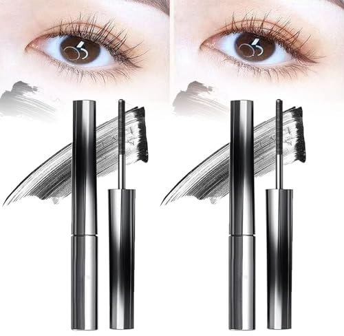 Goniome Judy Doll Mascara, Judy Doll Iron Strong Mascara, 3D Curling Wimpern-Eisen-Mascara, Judydoll Iron Mascara, klumpt nicht, wischfest, flockenfest, langlebig (Schwarz -2PCS)