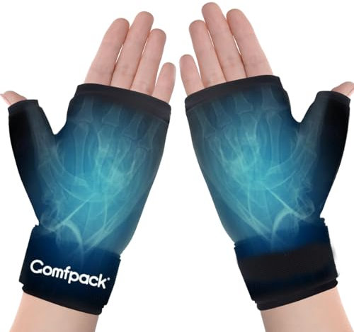 Comfpack Hand-Eispack-Handschuh für Arthritis, Handgelenk-Eisbeutel für Karpaltunnelsyndrom, tragbarer Gel-Daumen-Eisbeutel, Wärme-Kompresse, Schmerzlinderung bei Tenosynovitis, Schwellungen,