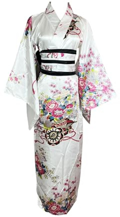 ZNLFS Damen Kimono Robe Traditionelles japanisches Kimono-Kleid Halloween Cosplay Kostüm Geisha Yukata Bademantel