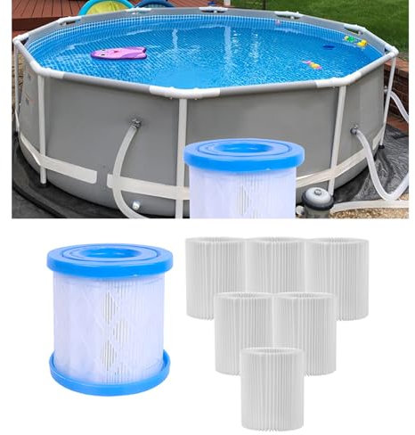 ARAGIT Lot de 6 cartouches de filtre universelles de type D/VI pour piscine hors sol de rechange pour pompe de filtre de piscine Intex & Bestway 90352E/58323E